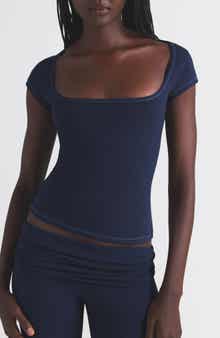 SKIMS Scoop Neck Cotton Blend Jersey T-Shirt