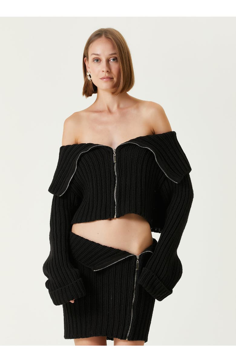 PCFG Cashmere Blend Your *Tch Knit Crop Top, Alternate, color, Black