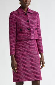 ST. JOHN Honeycomb Tweed Knit Crop Jacket