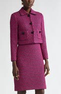 ST. JOHN Honeycomb Tweed Knit Crop Jacket