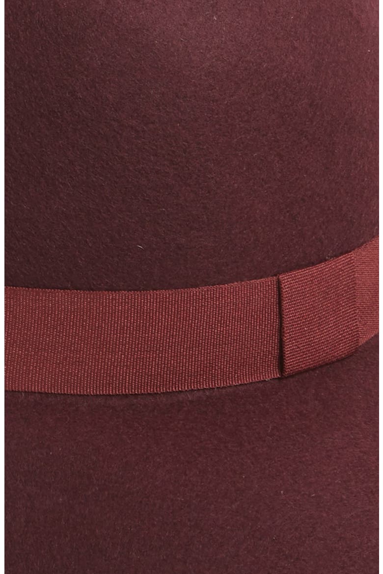 Ribbon Trim Felt Floppy Hat, Alternate, color, BURGUNDY