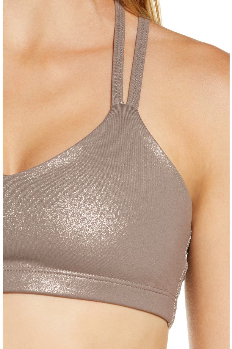 Twinkle Sports Bra, Alternate, color, MOCHA BROWN-ROSE GOLD TWINKLE