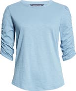 Veronica Beard Waldorf Ruched Sleeve Top