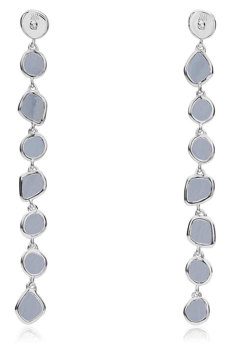 Siren Mini Nugget Earrings, Alternate, color, SILVER/ BLUE LACE AGATE