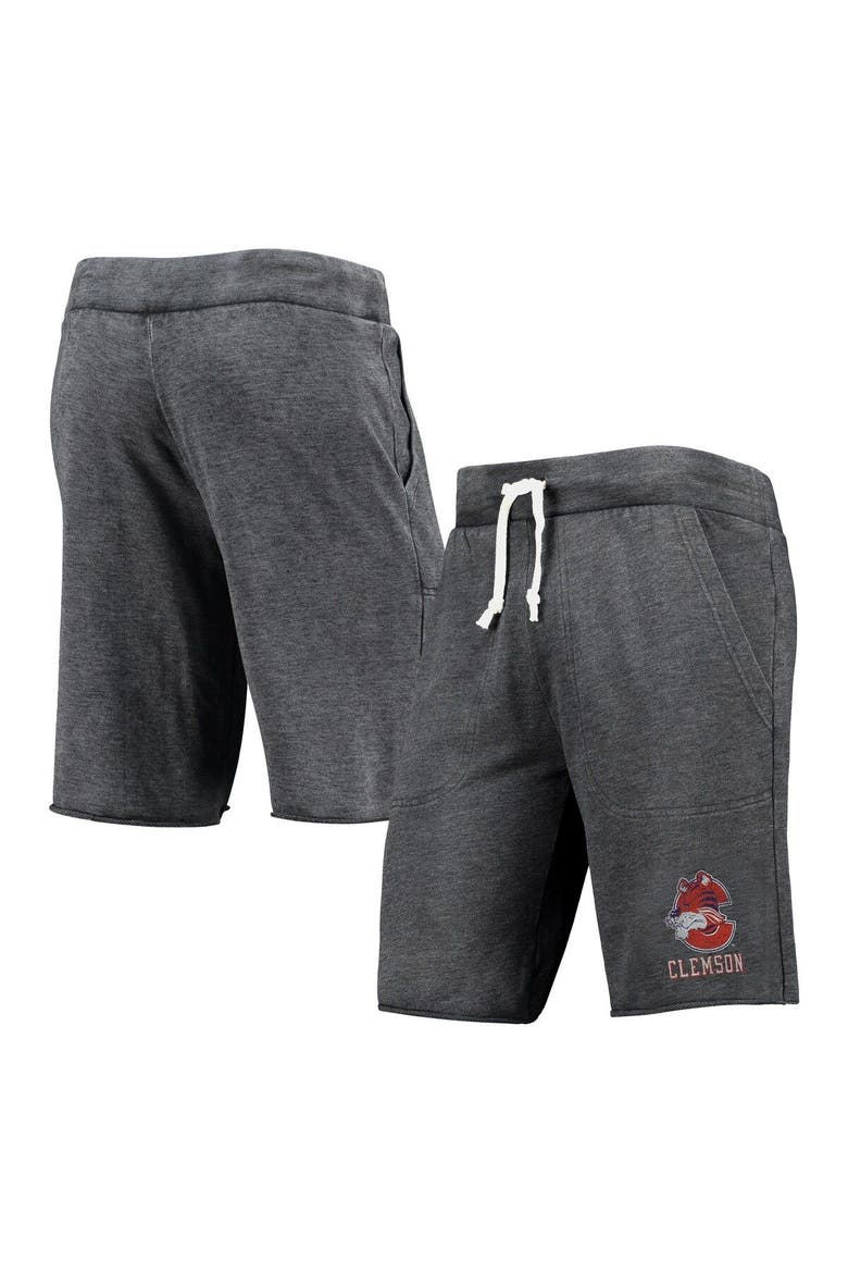 Men's Heathered Black Alternative Apparel Clemson Tigers Victory Lounge Shorts, Main, color, Black