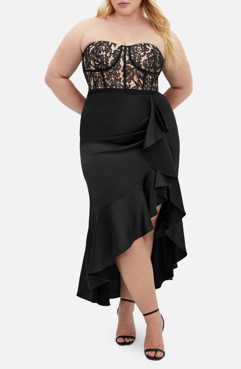 Lace Convertible High-Low Gown (Plus)