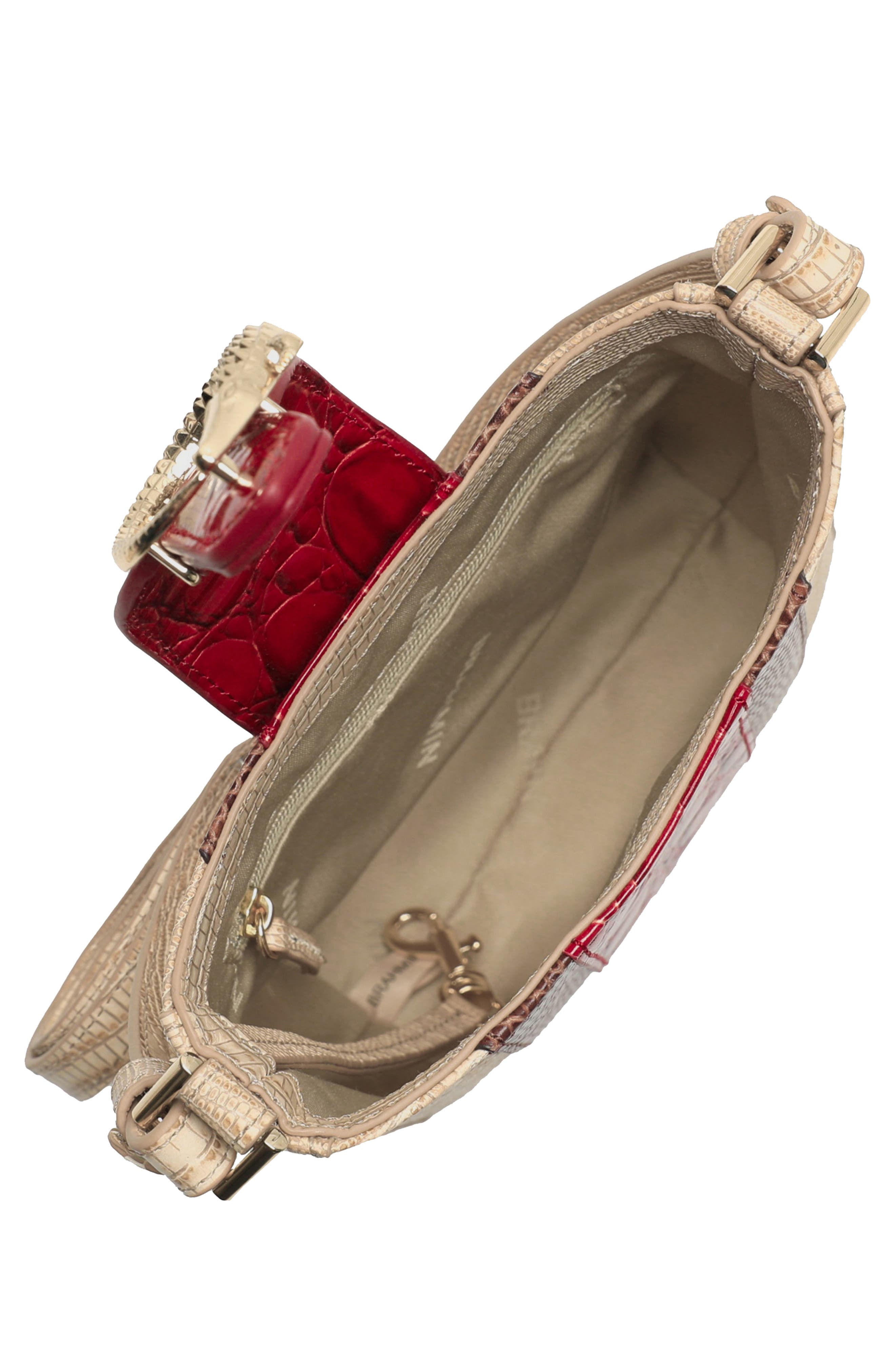 Brahmin Marley Croc Embossed Leather Crossbody Bag, Alternate, color, 