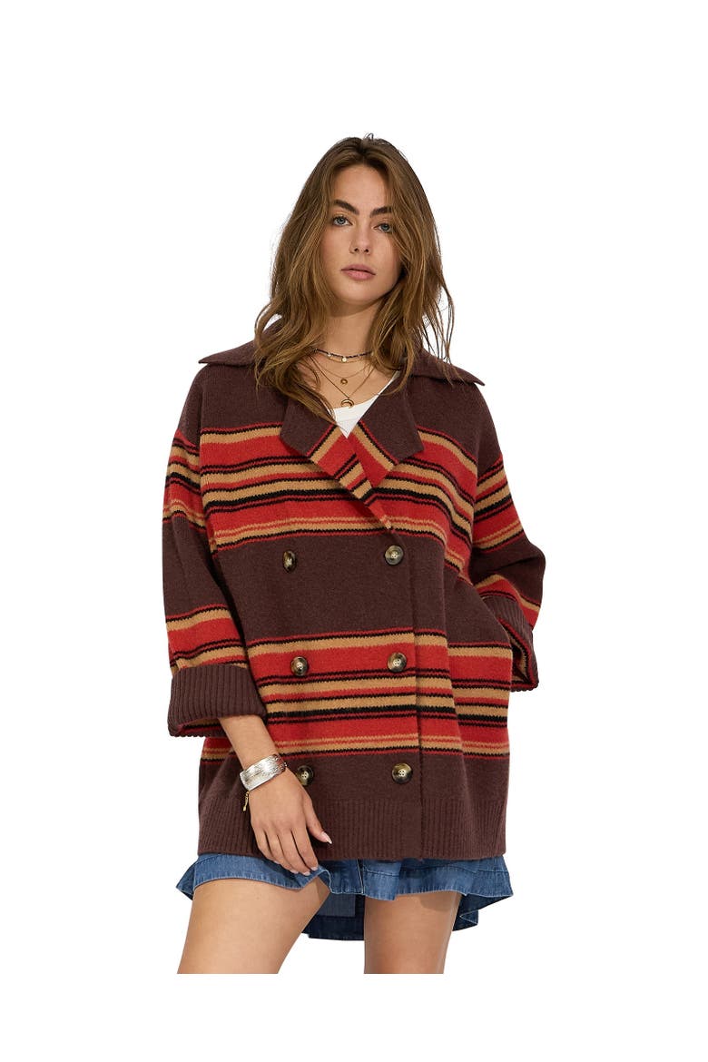 So Many Likes Oversized Knitted Cardi Coat, Alternate, color, Dark Brown