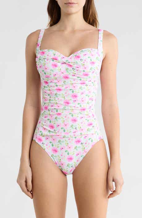 Betsey Johnson Ruched One-Piece Swimsuit