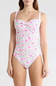 Betsey Johnson Ruched One-Piece Swimsuit