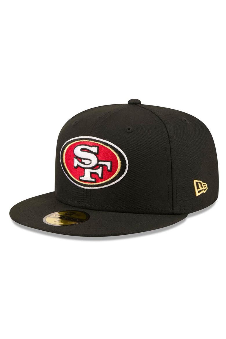 Men's New Era Black San Francisco 49ers 80th Anniversary 59FIFTY Fitted Hat, Alternate, color, Black