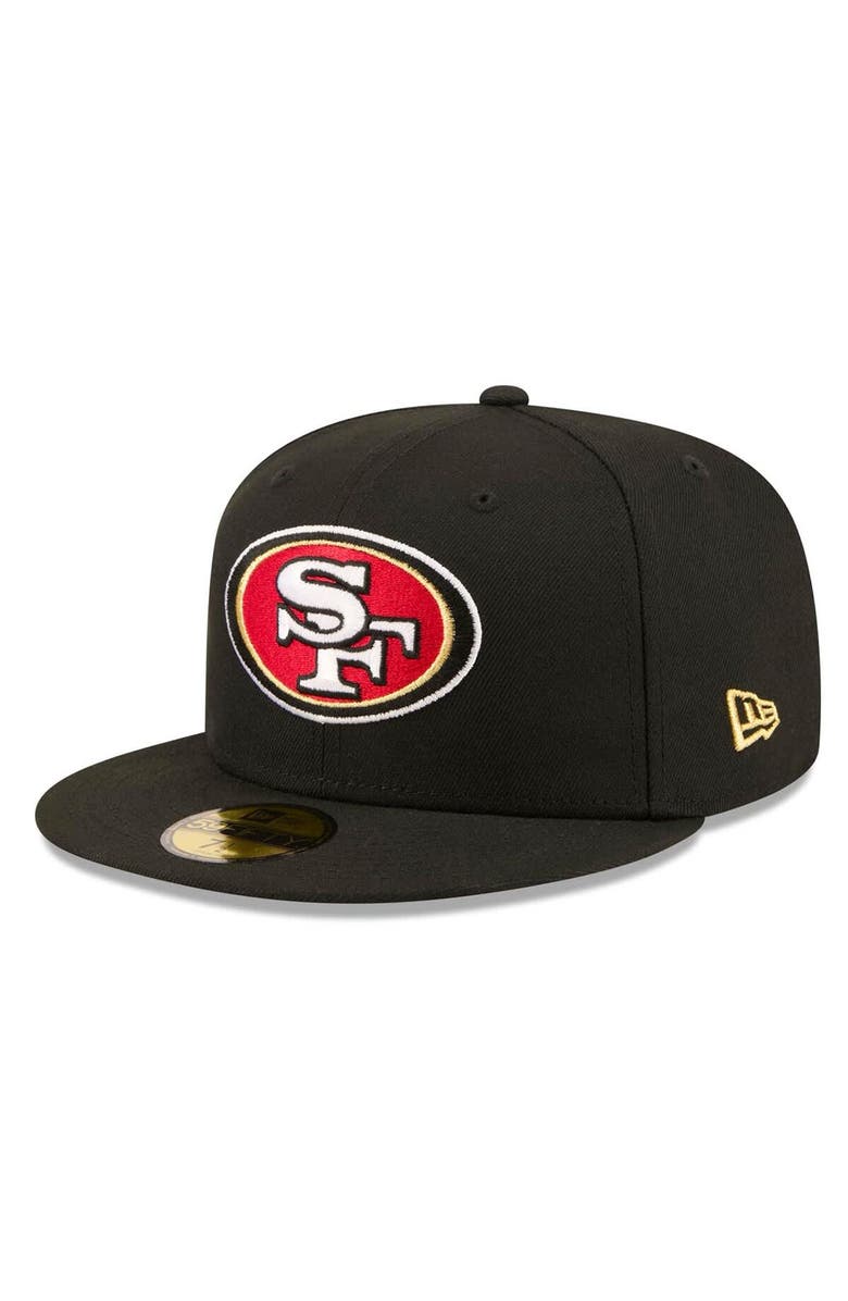 New Era Men's New Era Black San Francisco 49ers 80th Anniversary 59FIFTY Fitted Hat, Alternate, color, Black