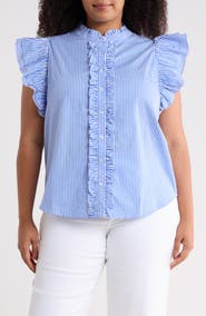 SUGARLIPS Sherah Stripe Ruffle Shirt