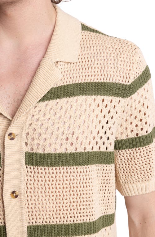 Paisley & Gray Open Knit Button-up Shirt In Brown