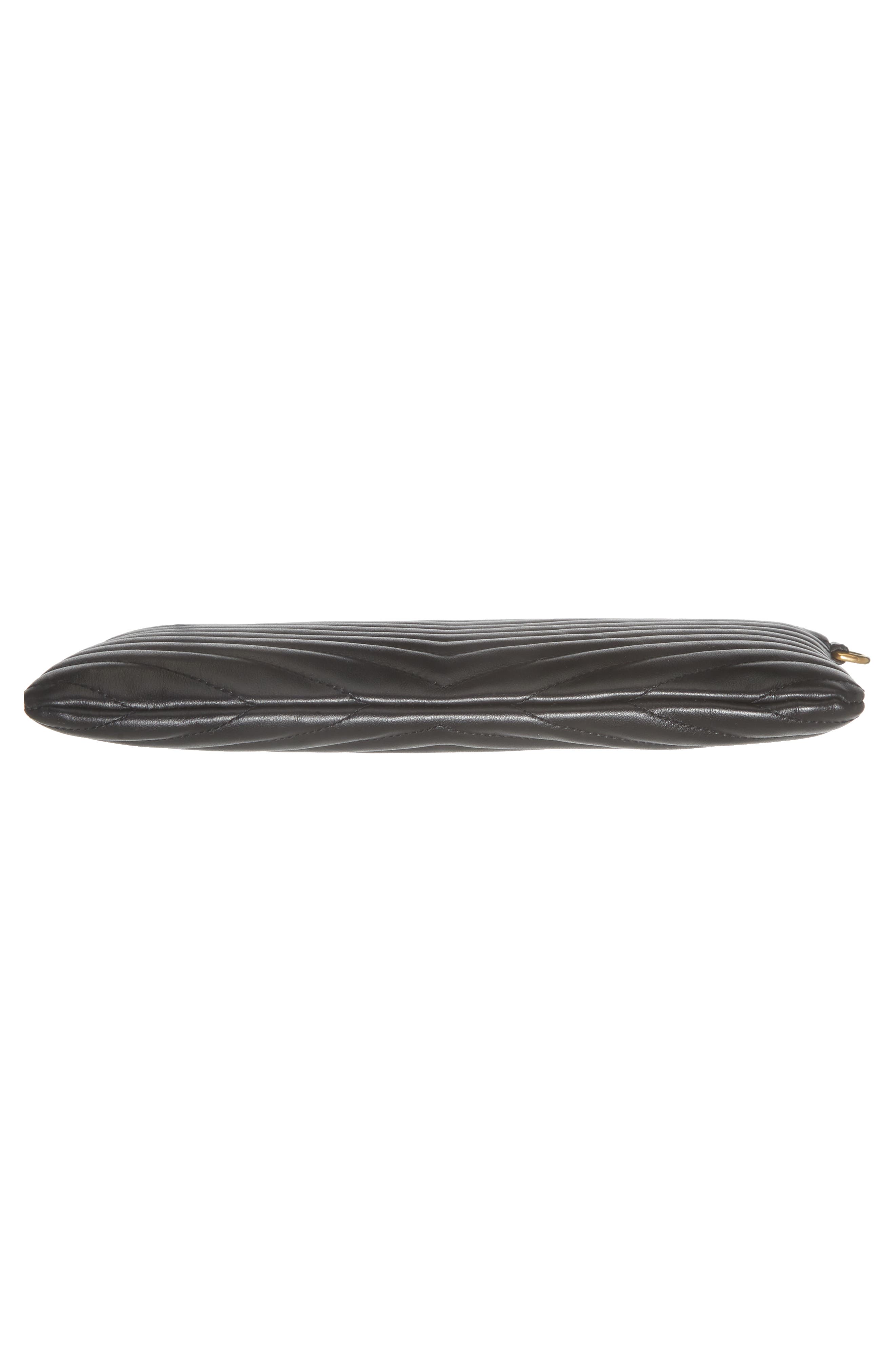Saint Laurent 'Small Monogram' Print Leather Wristlet, Alternate, color, 1000 Nero