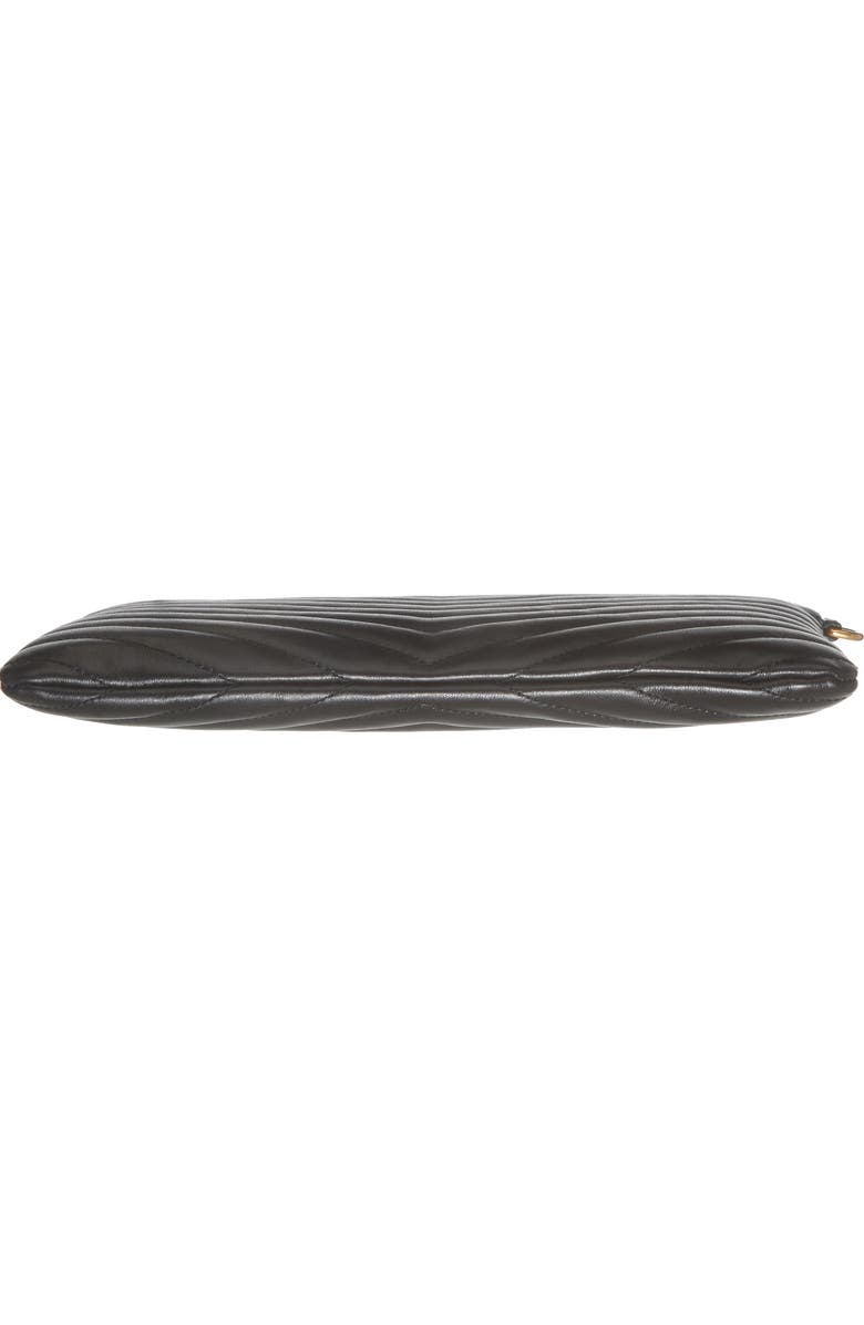 Saint Laurent 'Small Monogram' Print Leather Wristlet, Alternate, color, 1000 Nero