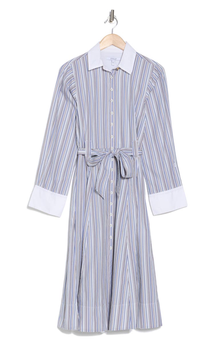 Derek Lam 10 Crosby Alana Stripe Long Sleeve Shirtdress, Alternate, color, 
