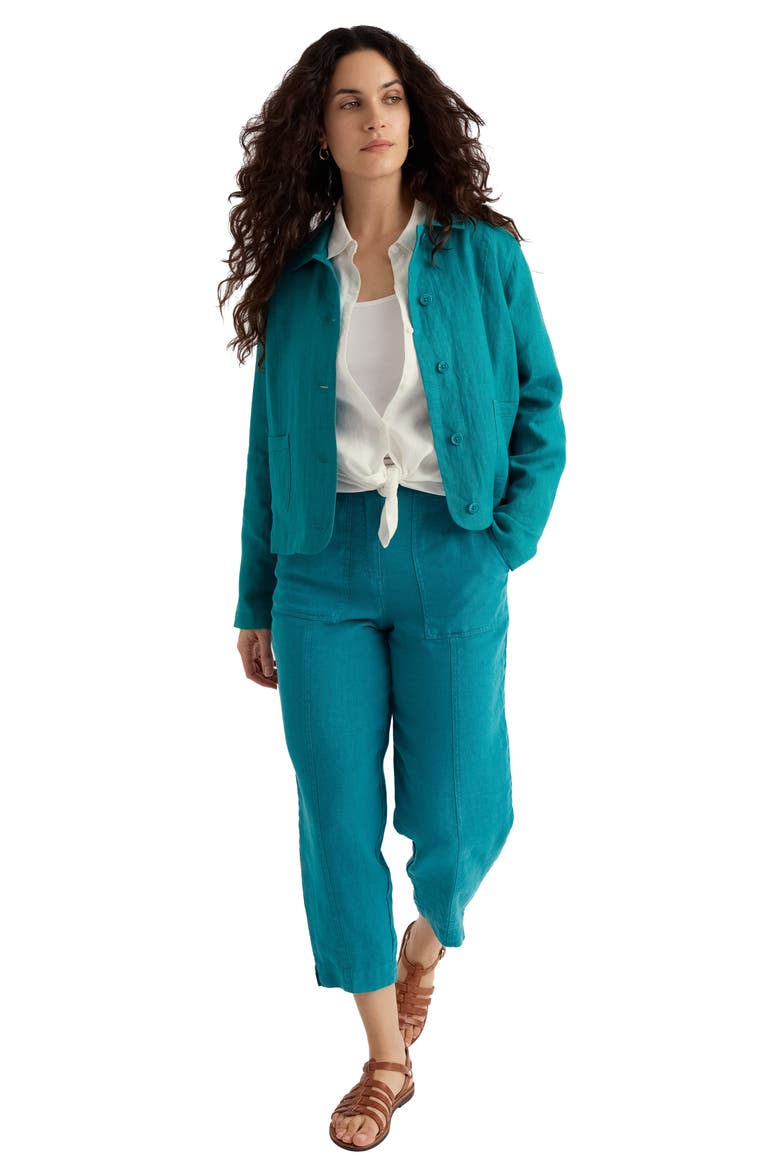 Arame Linen Jacket, Alternate, color, DEEP DIVE