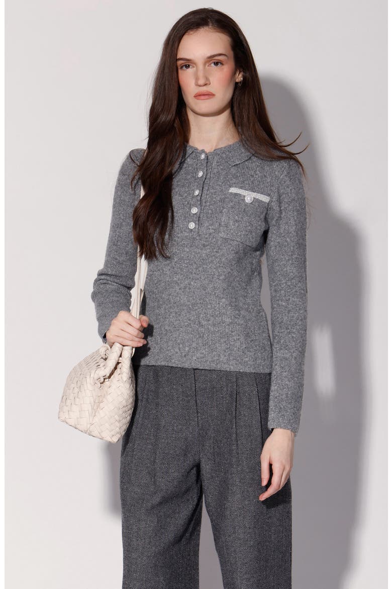 Barry Polo Sweater, Alternate, color, HEATHER GREY