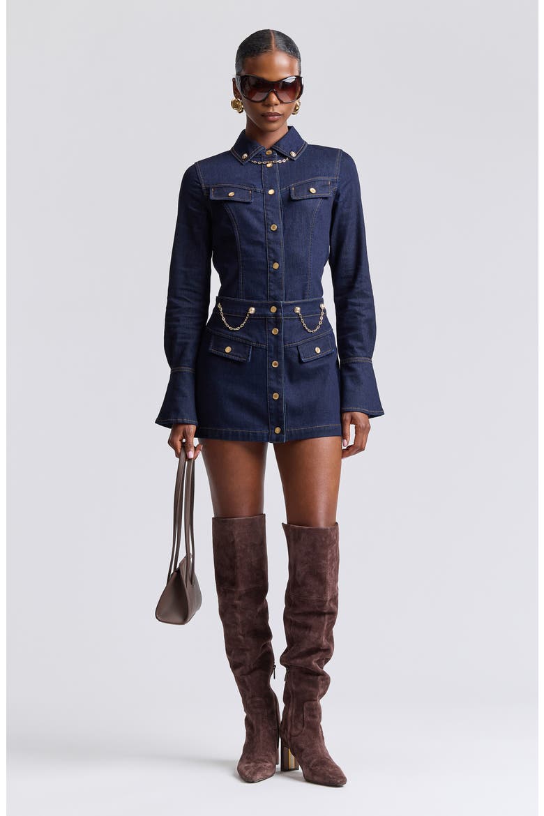 Slim Fit Stretch Denim Shirt, Alternate, color, FELL WASH