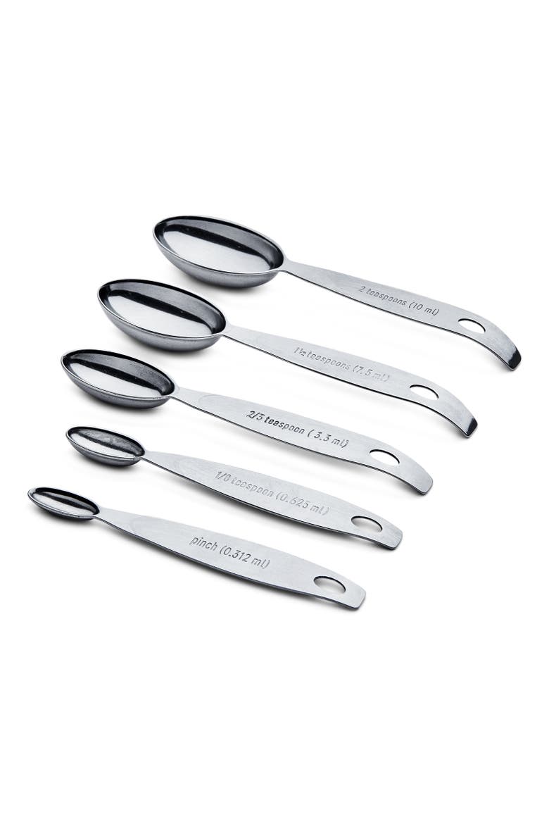 Stainless Steel Odd Size Measuring Spoons, 5 Piece Set, Alternate, color, Silver