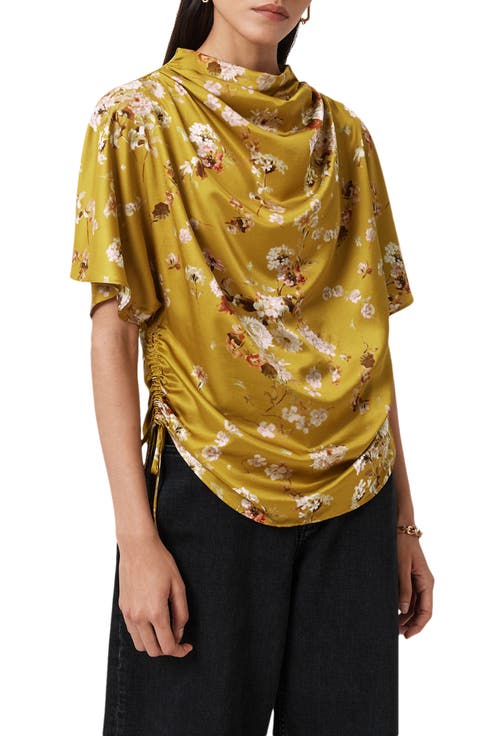 Leslie Floral Side Ruched Top