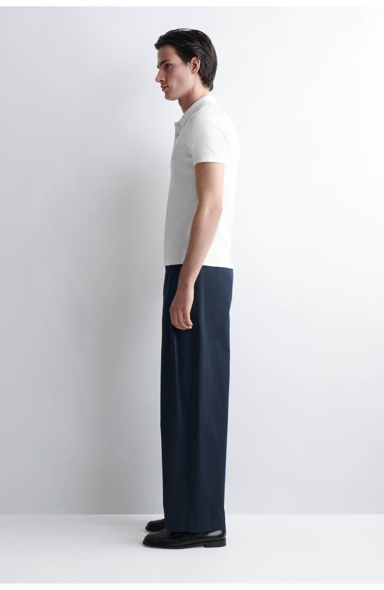 COS Slim Ribbed Cotton Polo Shirt, Alternate, color, White