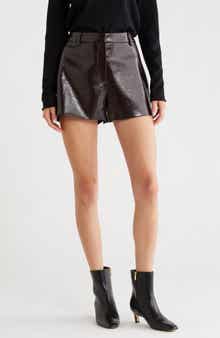 ASTR the Label Wynn High Waist Faux Leather Shorts