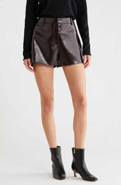 ASTR the Label Wynn High Waist Faux Leather Shorts