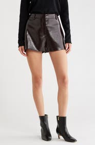 ASTR the Label Wynn High Waist Faux Leather Shorts