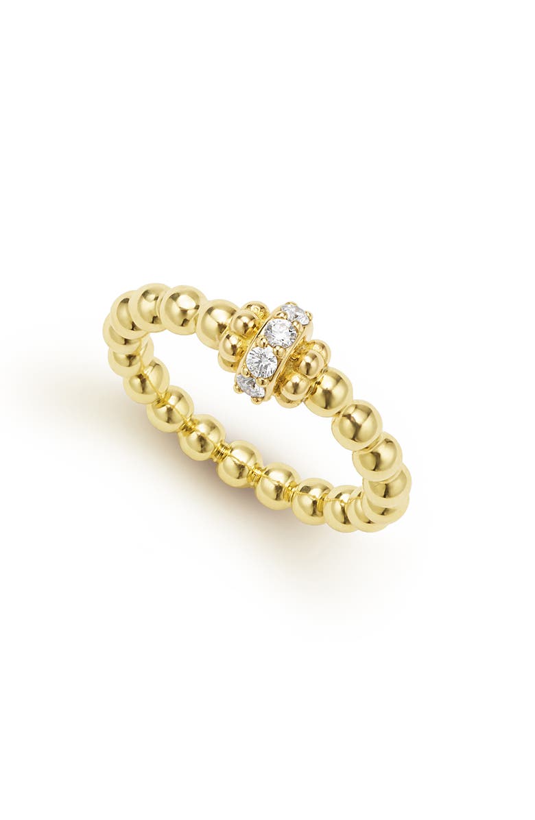 LAGOS Caviar Diamond Stacking Ring, Alternate, color, Gold
