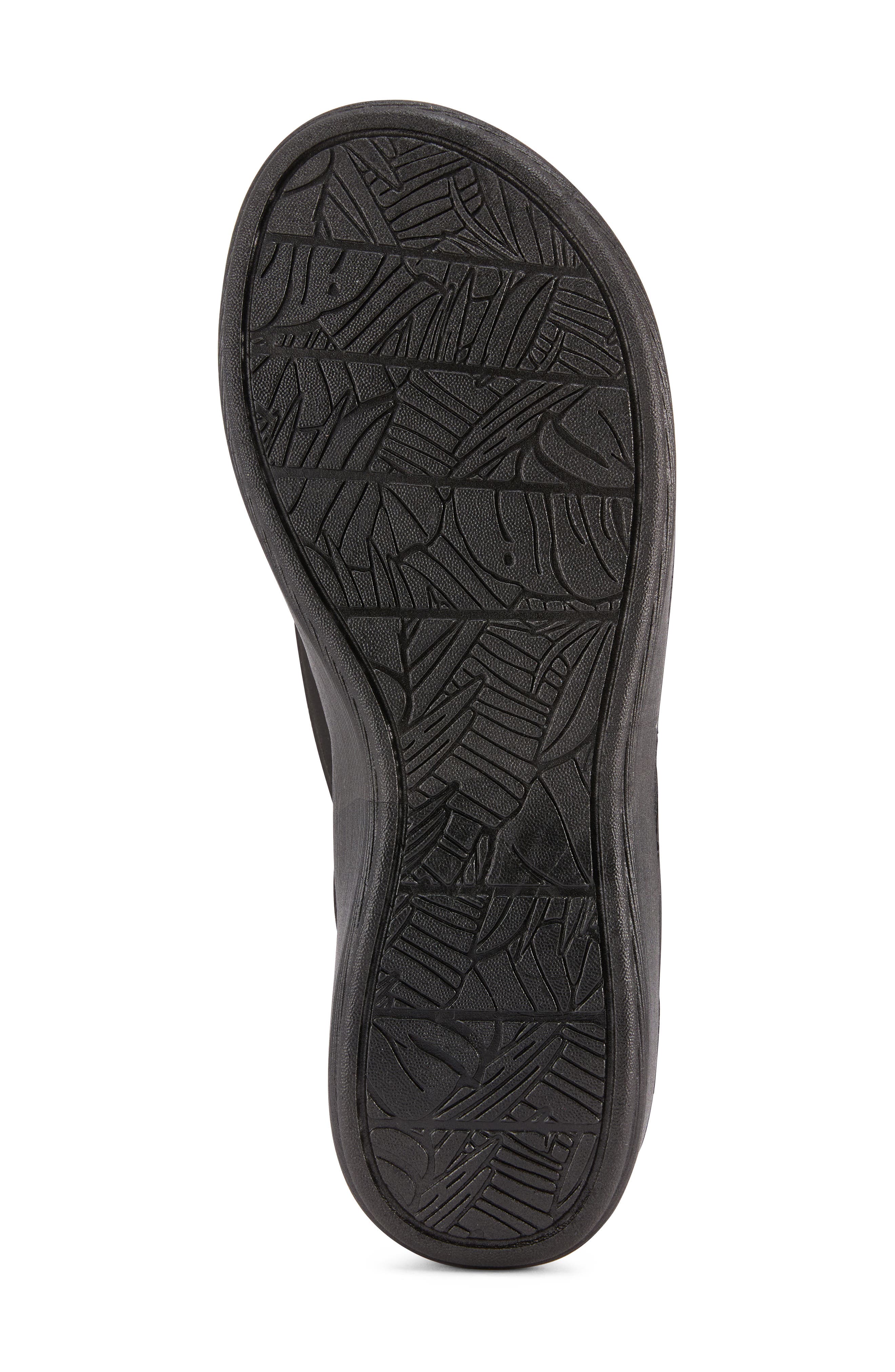 FLOOPI Faux Leather Thong Sandal, Alternate, color, Black