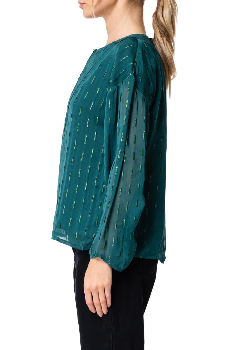 CIEBON Olivie Metallic Fleck Top, Alternate, color, Olive Green