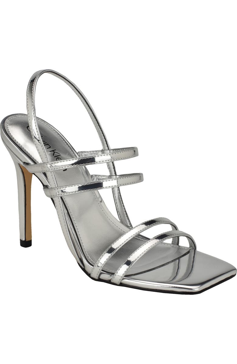 Calvin Klein Teoni Stiletto Sandal, Main, color, Silver