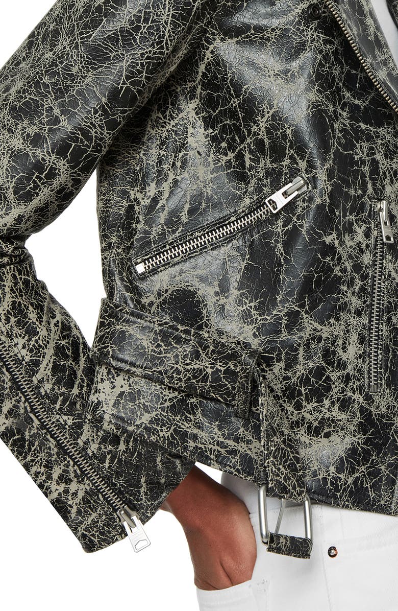 AllSaints Balfern Rift Distressed Leather Moto Jacket, Alternate, color,
