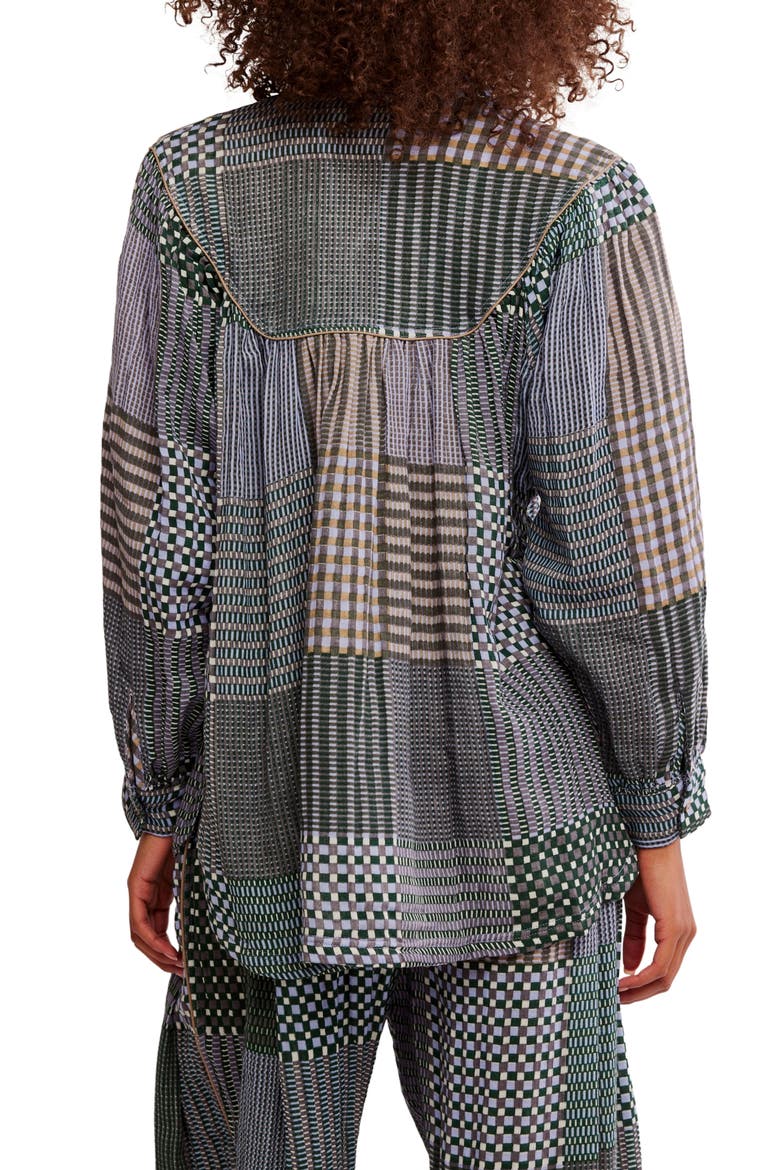 Night After Night Cotton Button-Up Pajama Shirt, Alternate, color, CHAMBRAY COMBO