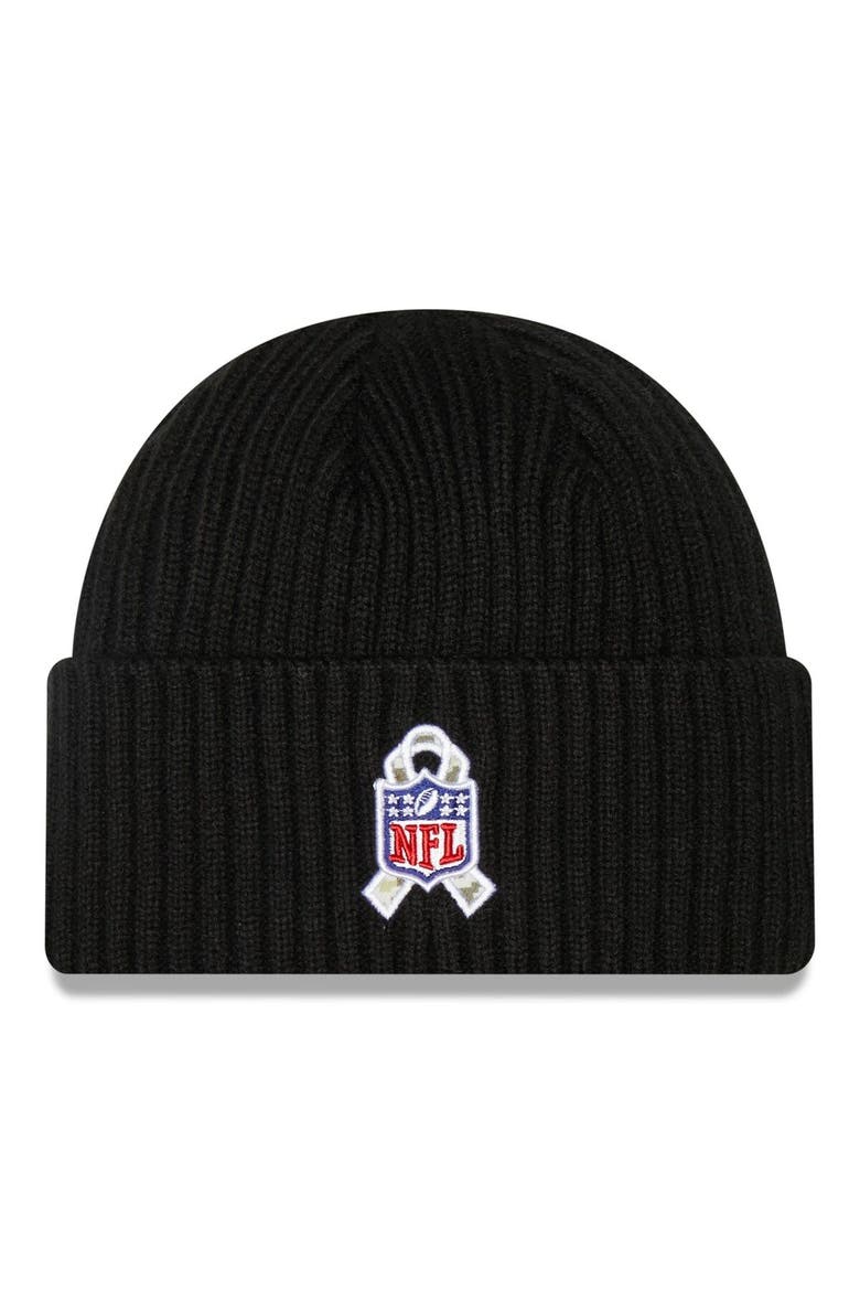 Youth New Era Black Denver Broncos 2022 Salute To Service Knit Hat, Alternate, color, Black