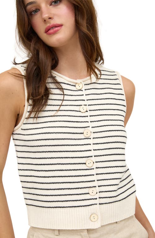 BLU PEPPER BLU PEPPER STRIPE BUTTON FRONT SWEATER VEST 
