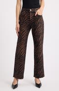 rag & bone Miramar Zebra Print High Waist Wide Leg Ankle Jeans