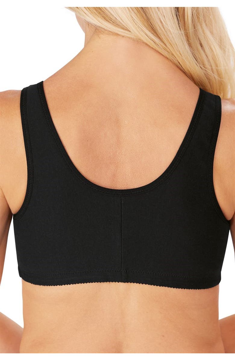 Amoena Frances Wire-Free Front Closure Bra, Alternate, color, Black