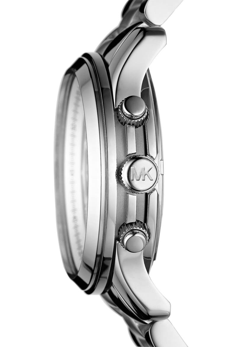 'Runway' Mother of Pearl Chronograph Watch, 38mm, Alternate, color, MOP/ SILVER