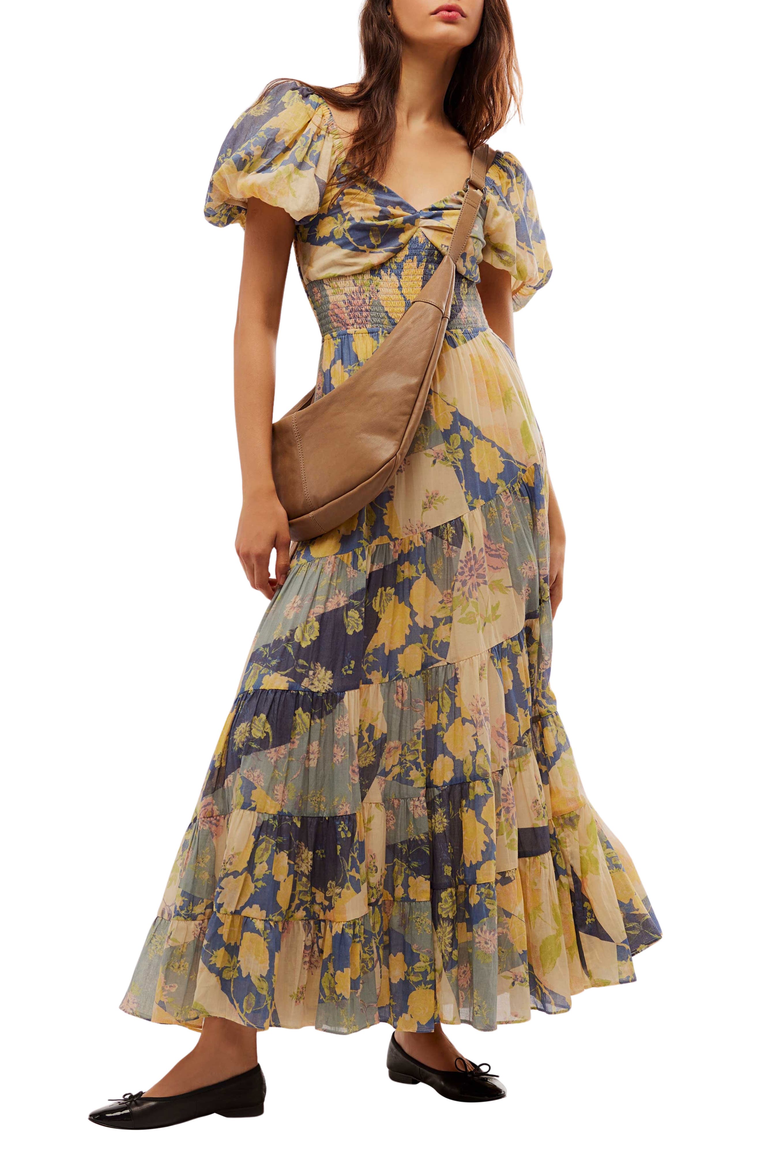 Free People Sundrenched Floral Tiered Maxi Sundress
