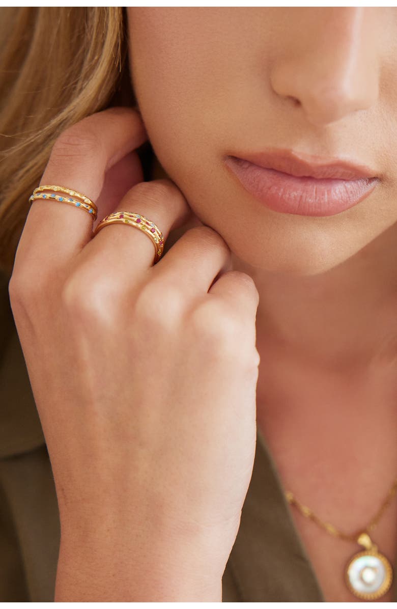 Mint & Lily Dainty Constellation Birthstone Ring, Alternate, color, April Diamond