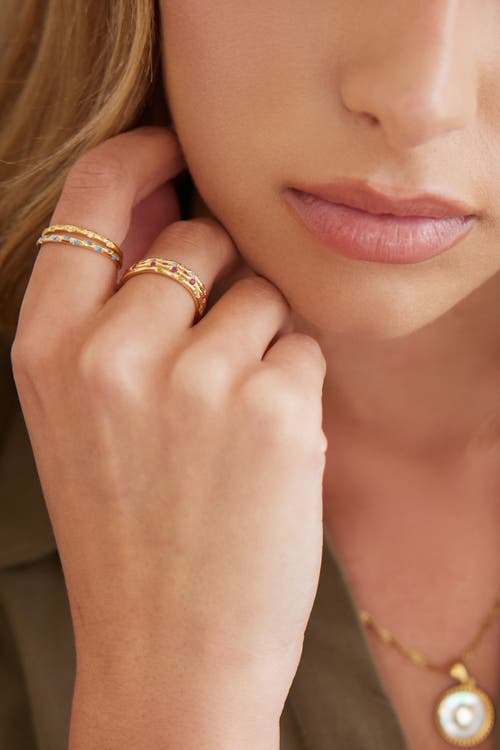 Mint & Lily Dainty Constellation Birthstone Ring In Gold