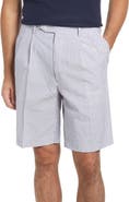 Berle Pleated Seersucker Shorts