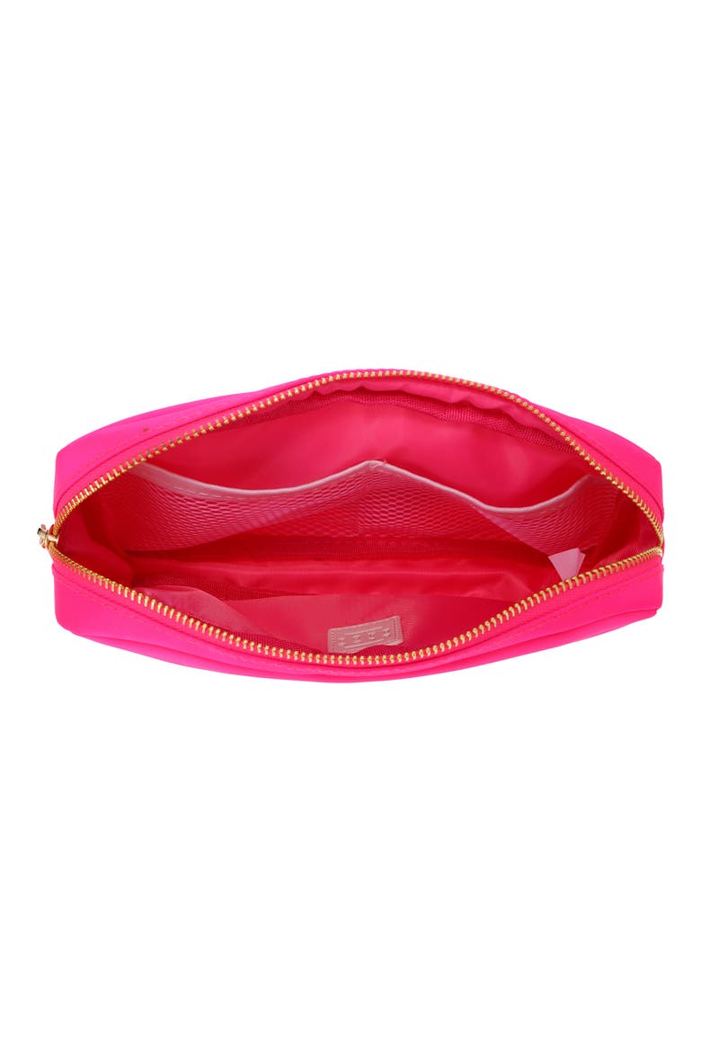 Medium Heart Cosmetic Bag, Alternate, color, HOT PINK