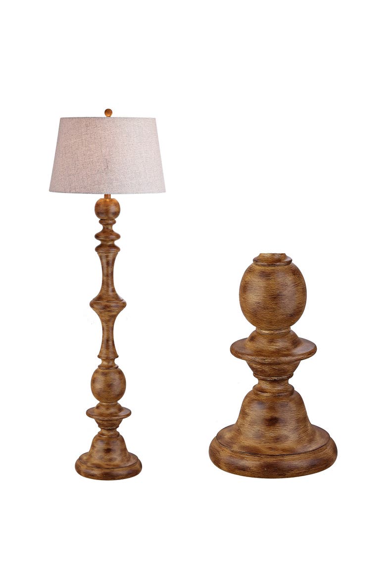 Taylor 67" Rustic Farmhouse Resin LED Floor Lamp, Main, color, Brown
