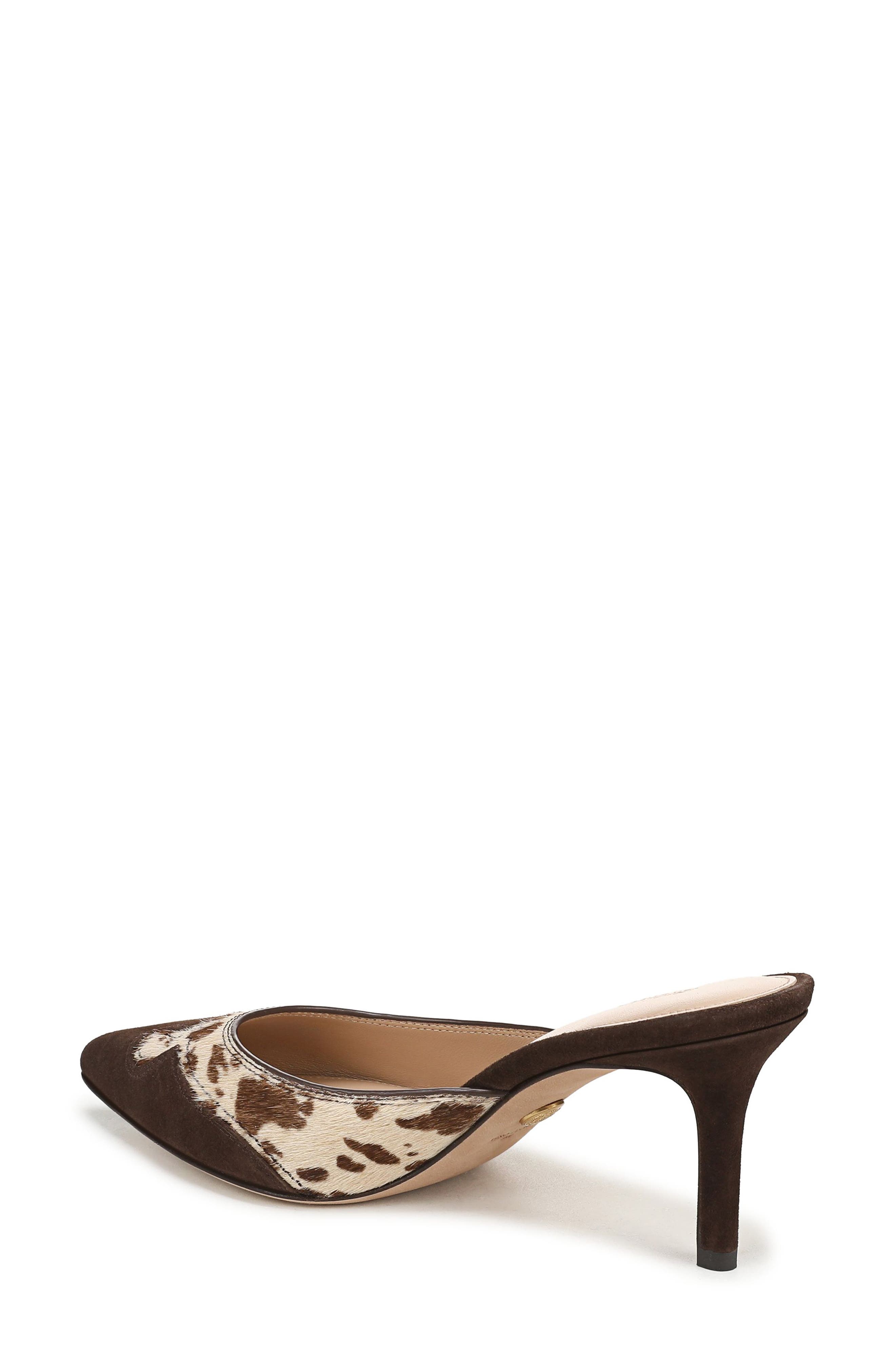 Lisa Pointed Toe Heeled Mule, Alternate, color, BROWN MULTI CALF HAIR
