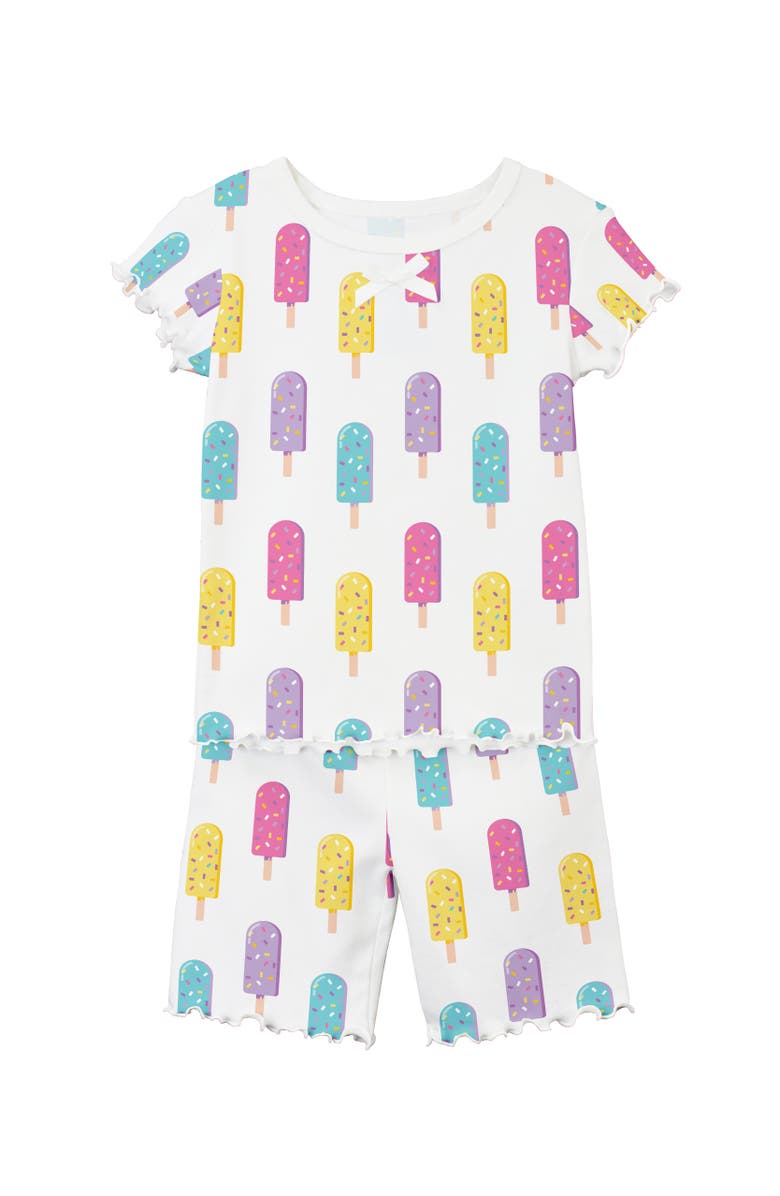 Sara’s Prints Cotton Fitted Short Pajama 2-Piece Set, Main, color, Popsicle