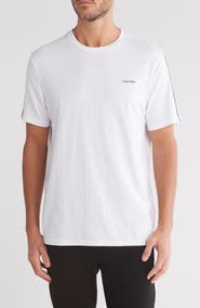 Calvin Klein Logo Piped Sleeve Cotton Graphic T-Shirt